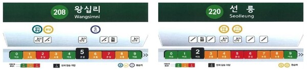 2호선 신조차량에서 제공하는 행선안내게시기. / 서울교통공사 제공