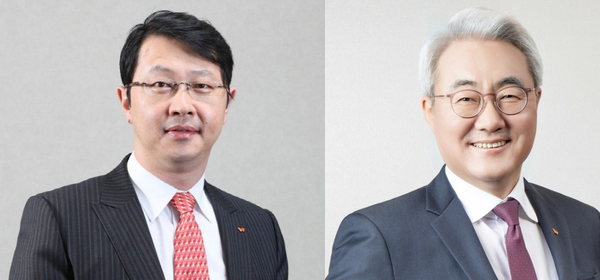 (왼쪽부터)최재원 SK그룹 수석부회장(SK온 대표)·김준 SK이노베이션 부회장. /사진=각 사