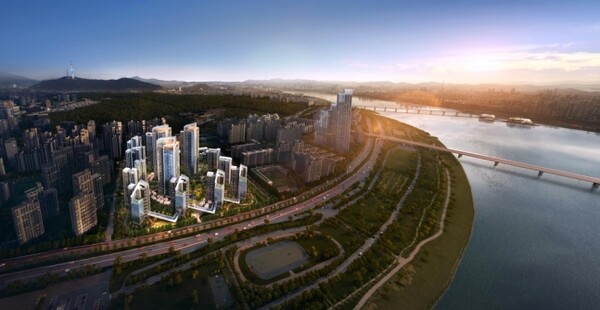 GS건설이 수주한 서울 용산구 이촌동 한강맨션아파트 재건축사업 조감도. /GS건설 제공