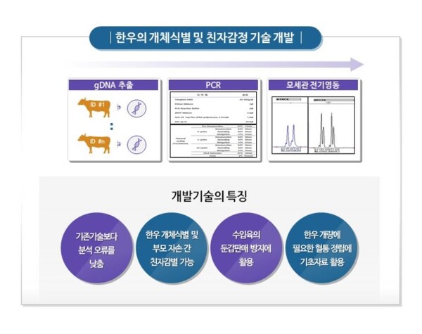 티엔티리써치 한우 동일성 검사. / 사진=티엔티리써치 제공