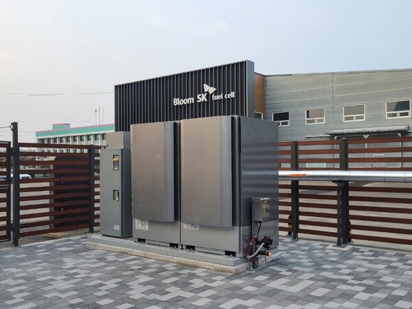 블룸SK퓨얼셀 구미 제조공장 내 설치된 130kW 규모 고체산화물 수전해기(SOEC) 실증 설비. /SK에코플랜트 제공