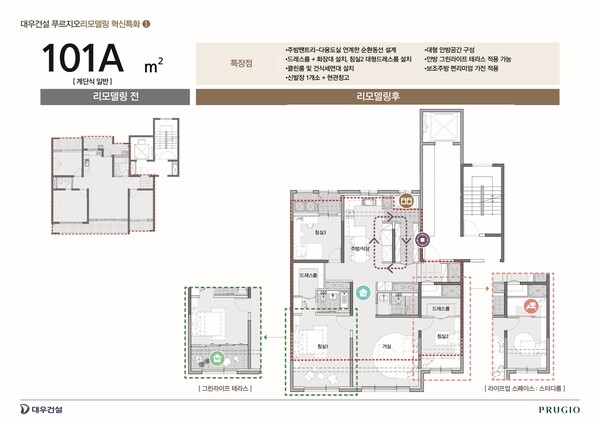 계단식 일반형 리모델링 특화평면. / 대우건설 제공