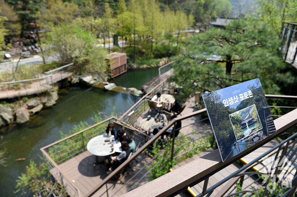 화담숲에 인생샷 포토존이 설치돼 있다. /화담숲=김근현 기자