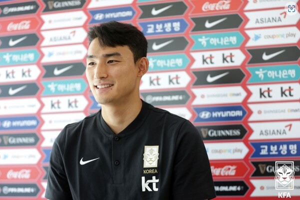 조유민이 6월 A매치 4연전을 앞둔 화상 기자회견에서 각오를 밝히고 있다. /KFA 제공