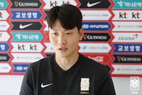 김동현이 6월 A매치 4연전을 앞둔 화상 기자회견에서 각오를 밝히고 있다. /KFA 제공