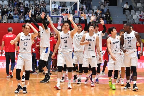 한국 남자농구 대표팀이 FIBA 아시아컵에서 3전 전승으로 8강에 올랐다. /대한민국농구협회 제공