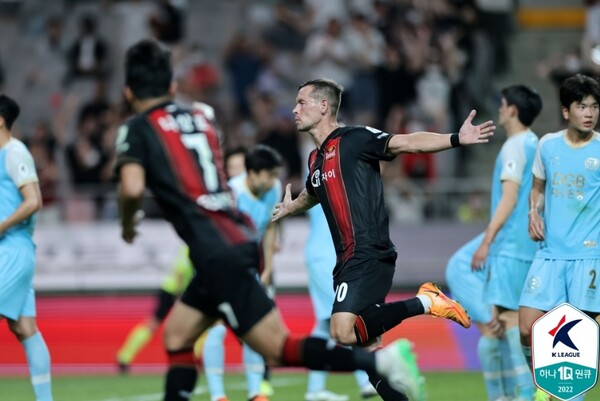 FC서울의 스타니슬라프 일류첸코는 극장골을 터트리며 팀에 승점 3을 안겼다. /한국프로축구연맹 제공
