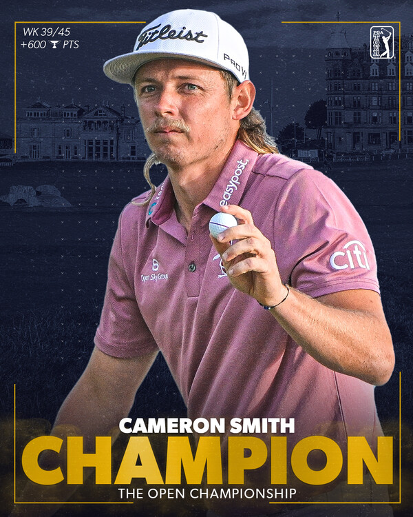 캐머런 스미스가 올 시즌 디오픈에서 우승을 차지했다. /PGA 투어 페이스북