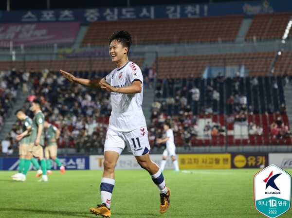 올 시즌 가공할만한 득점력을 선보이고 있는 이승우. /한국프로축구연맹 제공