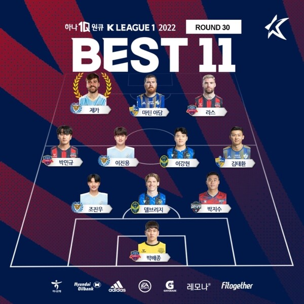 30라운드 베스트 11 공격수 부문은 외국인 선수들로 채워졌다. /한국프로축구연맹 제공