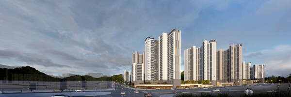  ‘인덕원자이 SK VIEW’ 투시도. GS건설과 SK에코플랜트는 지난 ‘인덕원자이 SK VIEW’의 사이버 견본주택을 열고 본격 분양에 나섰다./GS건설 제공