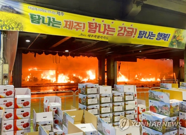 대구 농수산물 도매시장에서 화재가 발생했다. / 연합뉴스