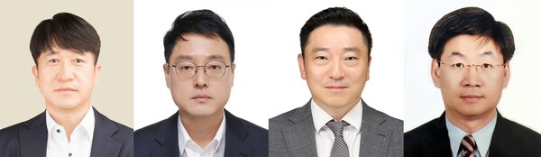 민왕일 현대백화점 경영지원본부장 부사장(왼쪽부터), 윤영식 현대백화점 기획조정본부 부사장, 이헌상 현대그린 상품본부장 부사장, 박민희 현대리바트. 부사장/사진=현대백화점그룹 제공