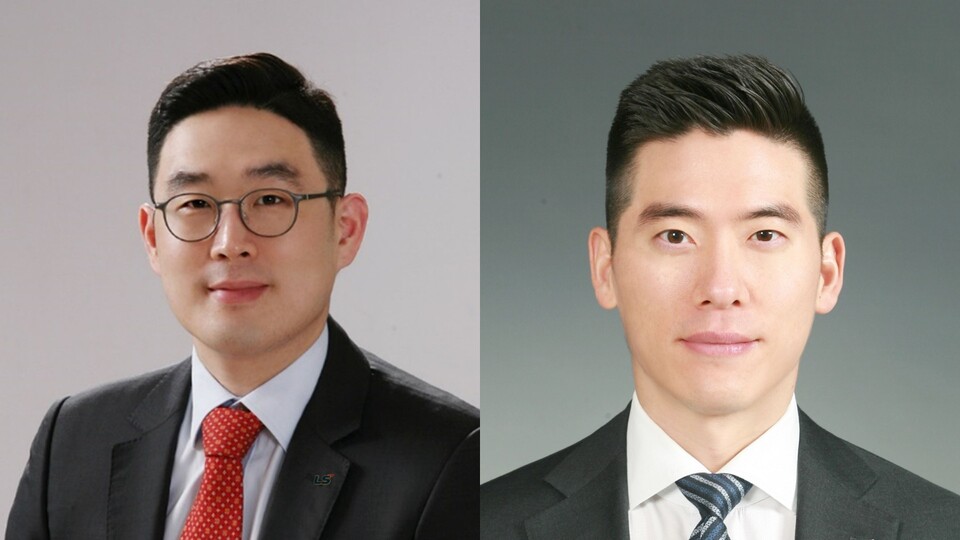 (왼쪽부터)구본규 LS전선 CEO 사장, 구동휘 E1 대표이사 부사장. /사진=LS