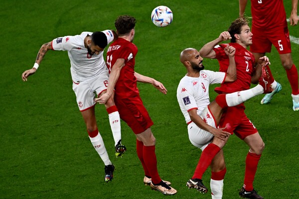 덴마크는 튀니지를 상대로 11번의 코너킥을 얻어냈지만 득점으로 이어지진 않았다. /연합뉴스