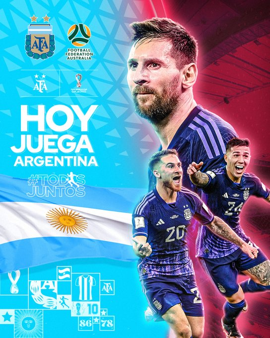 아르헨티나의 리오넬 메시가 호주와 16강전에 선발 출전한다. /아르헨티나축구협회 SNS
