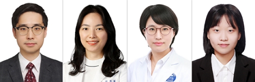 왼쪽부터) 경희의료원 연동건 교수, 국군수도병원 김정현 교수, 분당차병원 신정우 교수, 구민지 학생 연구원/제공=경희의료원