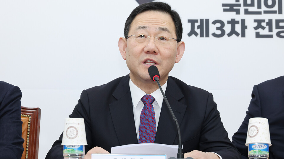 주호영 국민의 힘 원내대표가 3일 국회에서 열린 '수출 전략 민당정 협의회'에서 발언하고 있다. /사진=연합뉴스