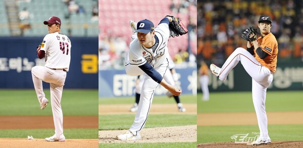 키움 안우진-두산 곽빈-한화 문동주(왼쪽부터). /키움, 두산, 한화 제공