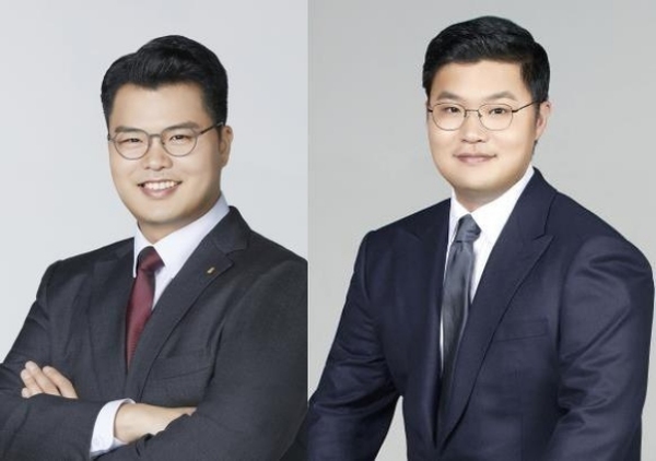 서정진 셀트리온그룹 회장의 장남 서진석 셀트리온·셀트리온제약 이사회 의장(왼쪽), 차남 서준석 셀트리온헬스케어 이사회 의장. /셀트리온 제공