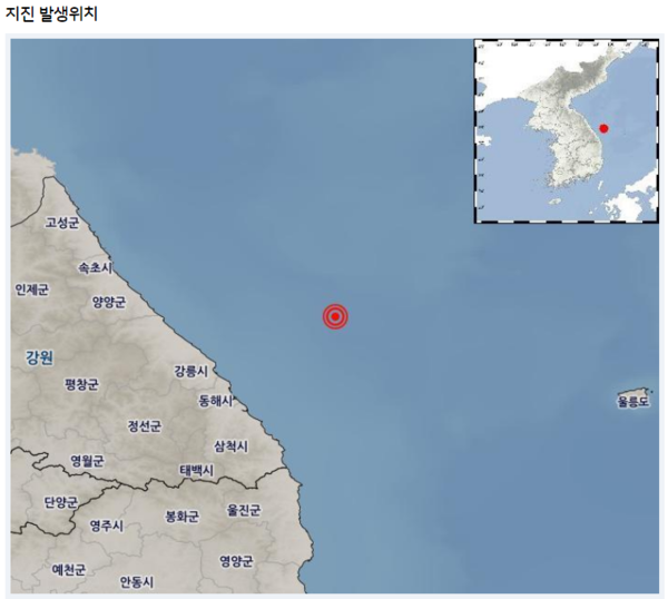 지진 발생위치. /기상청 제공