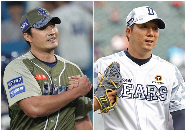 삼성 라이온즈 투수 오승환(왼쪽), 두산 베어스 투수 장원준. /연합뉴스