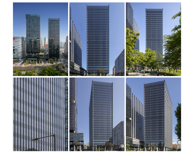 제로에너지건축물 의무화 로드맵에 따라 2023년부터는 500㎡ 이상과 30세대 이상의 공공분양·임대 공동주택이, 2024년부터는 민간분양·임대 공동주택이 제로에너지건축물 인증 의무 대상이 된다. 사진은 알파에너웍스가 건물일체형태양광을 적용한 송파 KT 타워 / 알파에너웍스 제공