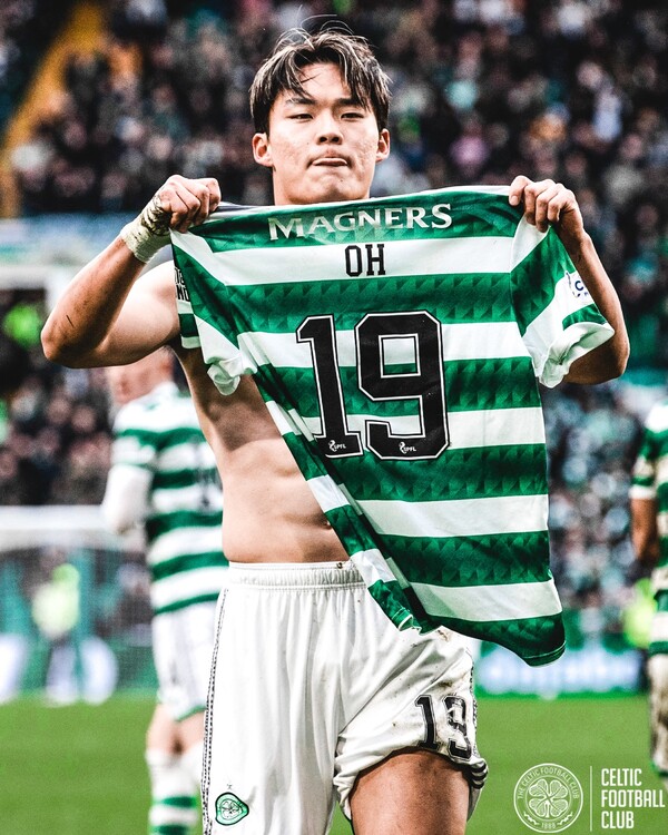 셀틱의 오현규. /셀틱 트위터