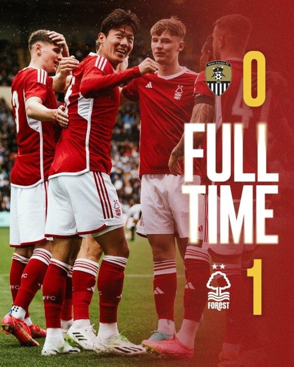 노팅엄 포리스트는 노츠 카운티에 1-0으로 이겼다. /노팅엄 포리스트 트위터