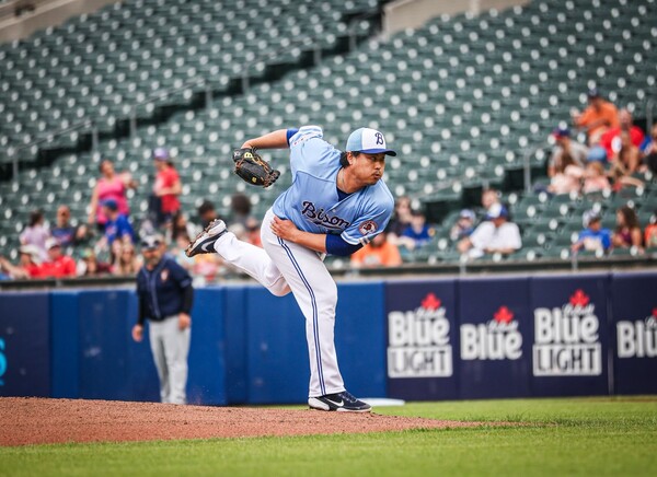 토론토 산하 트리플A 버팔로 소속으로 재활경기에 등판한 류현진. /버팔로 바이슨스 트위터