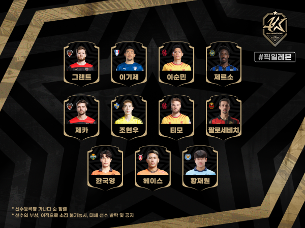 팀K리그 '픽 일레븐' 명단. /한국프로축구연맹 제공