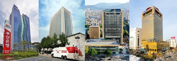 ​(왼쪽부터)BNK부산은행·경남은행, DGB대구은행, 광주은행. /각 사