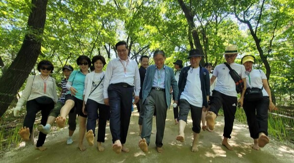 함양에서 진행된 '생명살리기 맨발걷기 축제'. /맨발걷기국민운동본부 제공