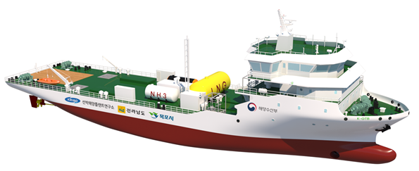 KRISO의 2.2MW급 친환경 대체연료 해상실증선박(K-GTB)의 시제품 / 선박해양플랜트연구소 제공