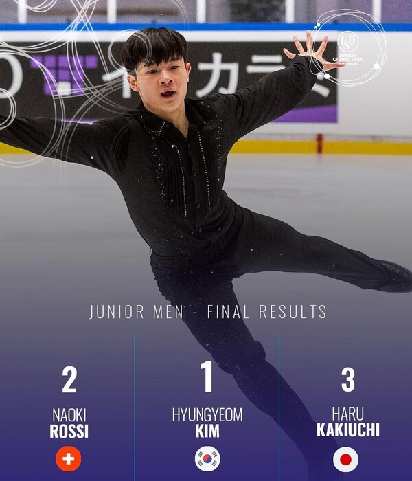 주니어 그랑프리 5차 대회에서 우승한 김현겸. /ISU 인스타그램 캡처