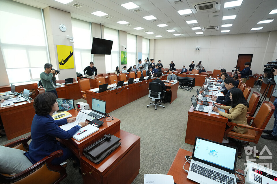 6일 국회 여성가족위원회에서 열린 김행 여성가족부 장관 후보자 인사청문회. 이날 김 후보자는 속개 예정 시간 후에도 돌아오지 않아 정회됐다. /최대성 기자 dpdaesung@sporbiz.co.kr 2023.10.06.