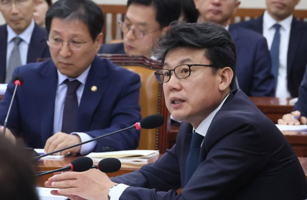 지난 12일 열린 국회 환경노동위원회 국정감사에서 질의하고 있는 진성준 더불어민주당 의원./ 연합뉴스 