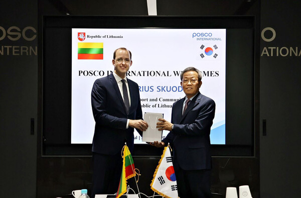 리투아니아 Marius Skuodis 교통통신부 장관, 포스코인터내셔널 정탁 부회장 / 포스코그룹 제공