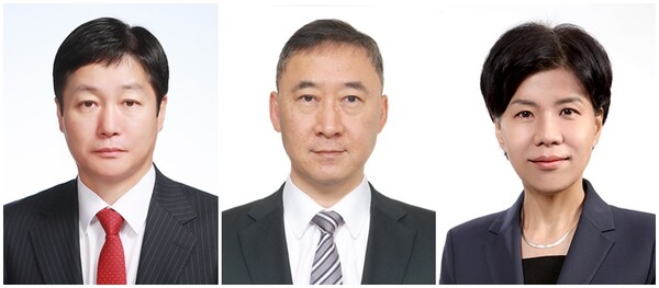 롯데물산(주) 대표이사 부사장 장재훈, 롯데쇼핑(주) e커머스사업부 대표 부사장 박익진, 롯데에이엠씨(주) 대표이사 전무 김소연(왼쪽부터) / 롯데그룹 제공 