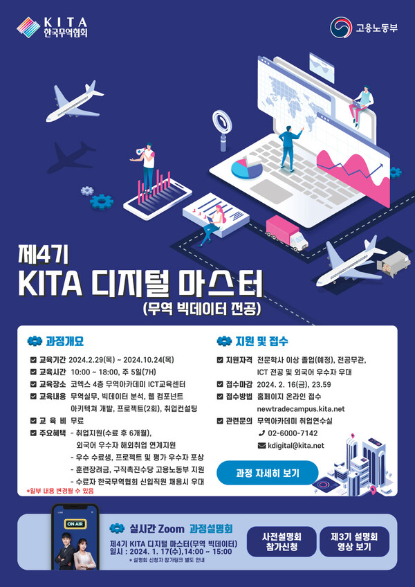 제4기 KITA 디지털마스터 과정 수강생 모집공고문/ 한국무역협회 제공