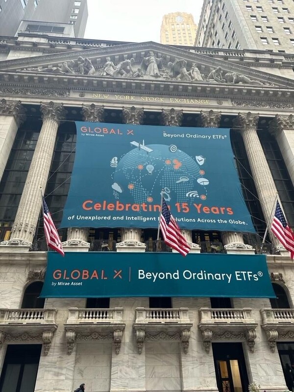22일(현지시간) 미국 뉴욕증권거래소에서  글로벌엑스의 첫 ETF 상장 15주년 기념행사가 진행됐다.  사진=미래에셋자산운용