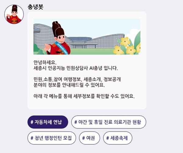 충녕봇 서비스 구성도 / 세종시 제공