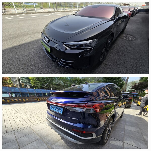 (위) 아우디 e-tron GT (아래) 아우디 Q4 40 e-tron. /박시하 기자