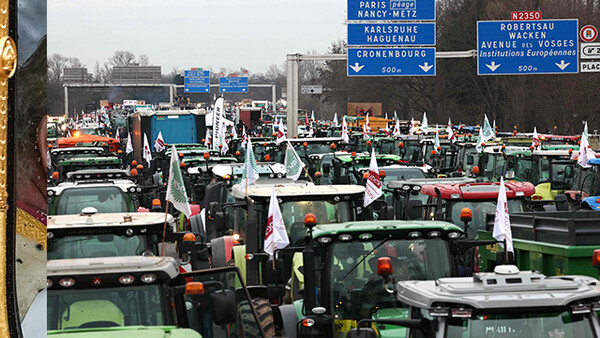 수개월째 이어진 유럽 내 농민 시위 현장. / 연합뉴스. 