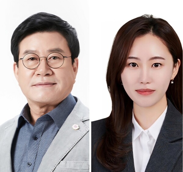  국민의회 소속 오산시의회 이상복, 조미선 의원이 오산도시공사 설치와 관련 오산발전을 위해 초당적으로 협력해 줄 것을 더불어민주당 의원들에게 요청했다./ 오산시의회 국민의힘 제공