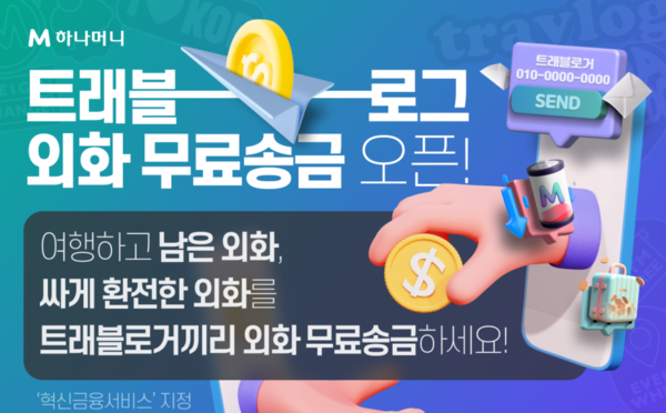 트래블로그_무료 외화송금 이미지. / 하나카드 제공