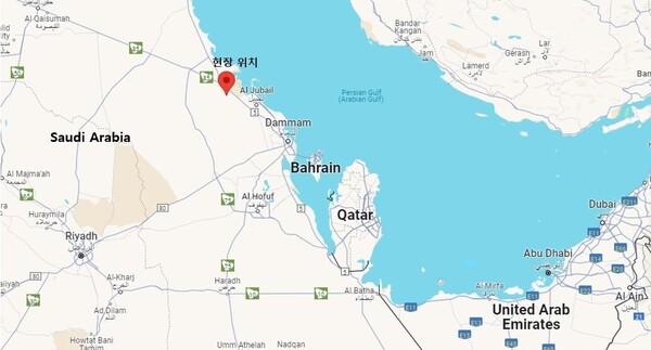 사우디아라비아 파드힐리 가스 증설 프로그램 현장 위치도. (사진=GS건설)