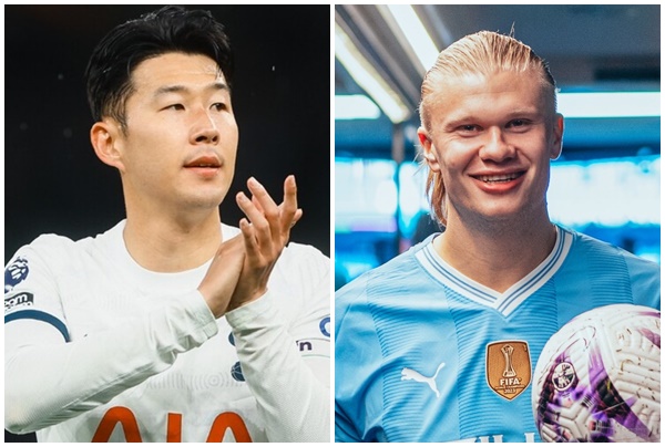 토트넘 홋스퍼 손흥민(왼쪽)과 맨체스터 시티 엘링 홀란. /각 구단 페이스북