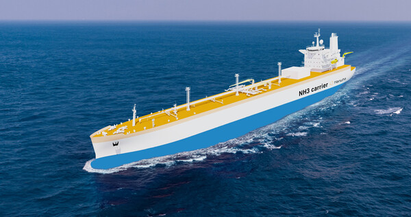 한화오션이 개발한 암모니아 연료추진 암모니아운반선 조감도 / 한화오션 제공