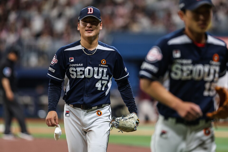 프로야구 두산 베어스 투수 곽빈이 8일 NC 다이노스전을 앞두고 1군 엔트리에서 말소됐다. /두산 제공